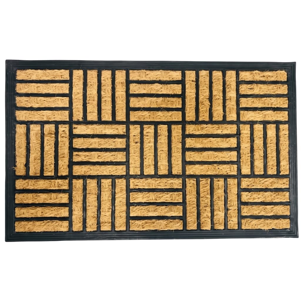 EHC Natural Coco Coir & Rubber Backed Door Mat for Indoor and Outdoor, Non-Slip, Dirt Trapper, Durable Rubber Mat, for Front Door, Hallways, Entrance, 45 x 75 cm