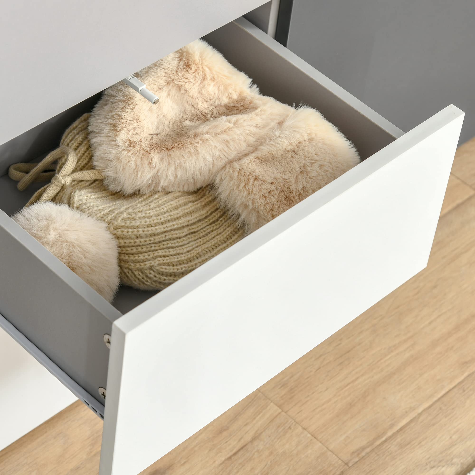 HOMCOM Armadietto Multiuso con Cassetti e Ante in Legno, per Ufficio | Mobile per Soggiorno, Camera da Letto