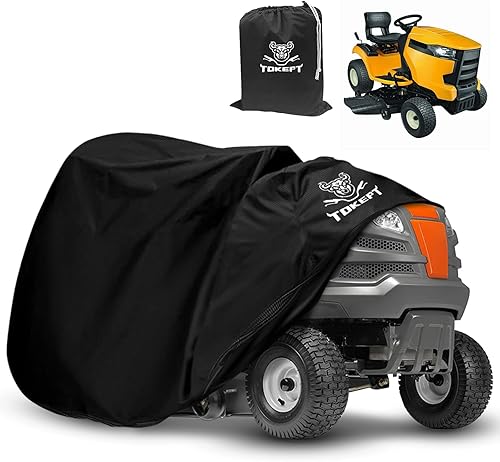 Tokept Material resistente al agua mejorado 300D estilo tractor cubierta grande cortacésped con hebilla de viento para todo tipo de clima, XL