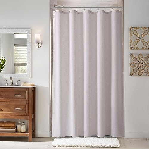 Miniatura 42 de Naturoom cortina de ducha de 36 pulgadas - cortina de ducha estrecha para espacio pequeño, de medio tamaño, de lino verde ultra gruesa, juego