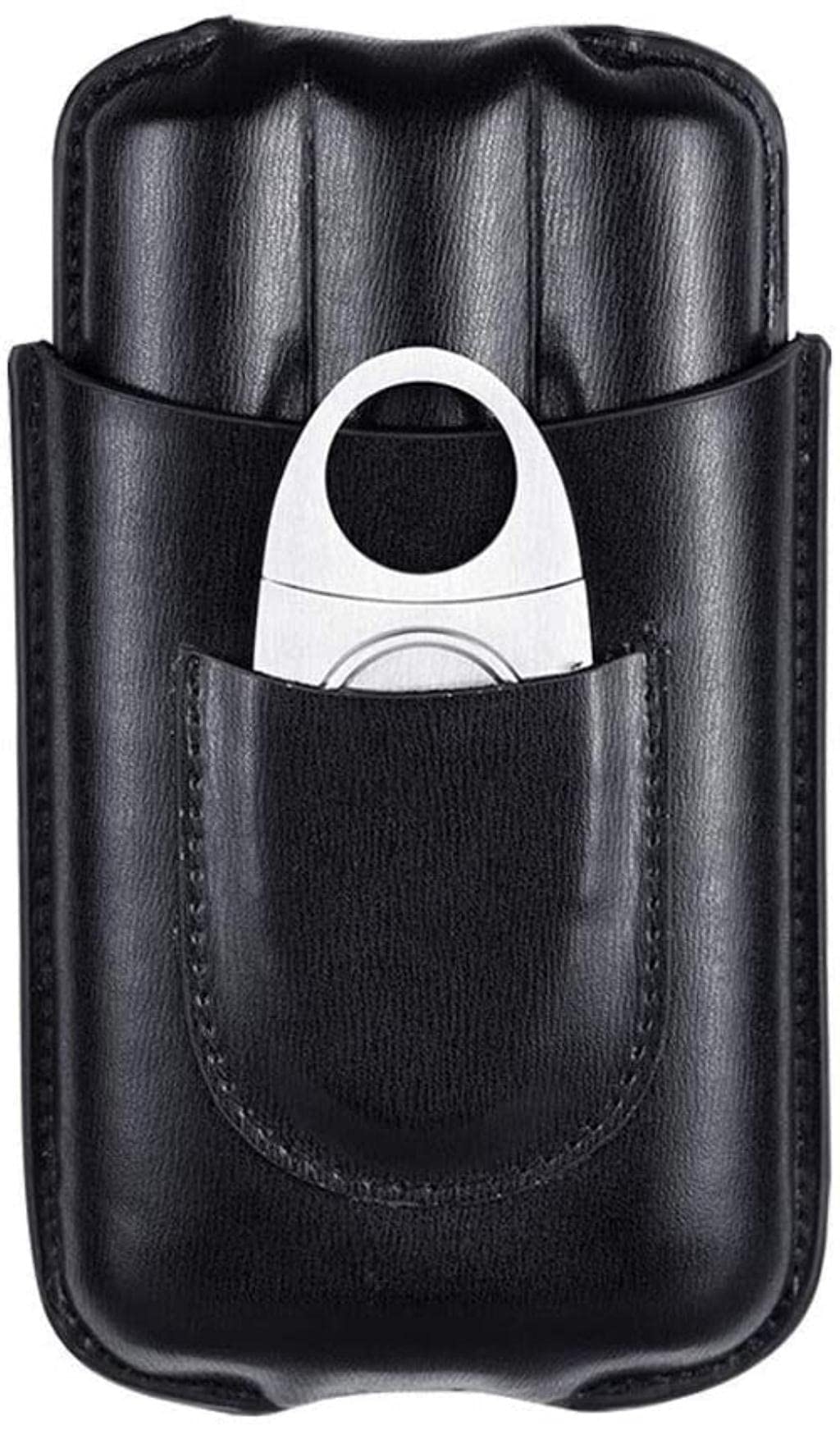 Humidor cygarowy Cygara podróżny Humidor, wykwintny przenośny humidor cygarowy, pudełko na cygara pokryte cedrem (kolor: czarny) (czarny)