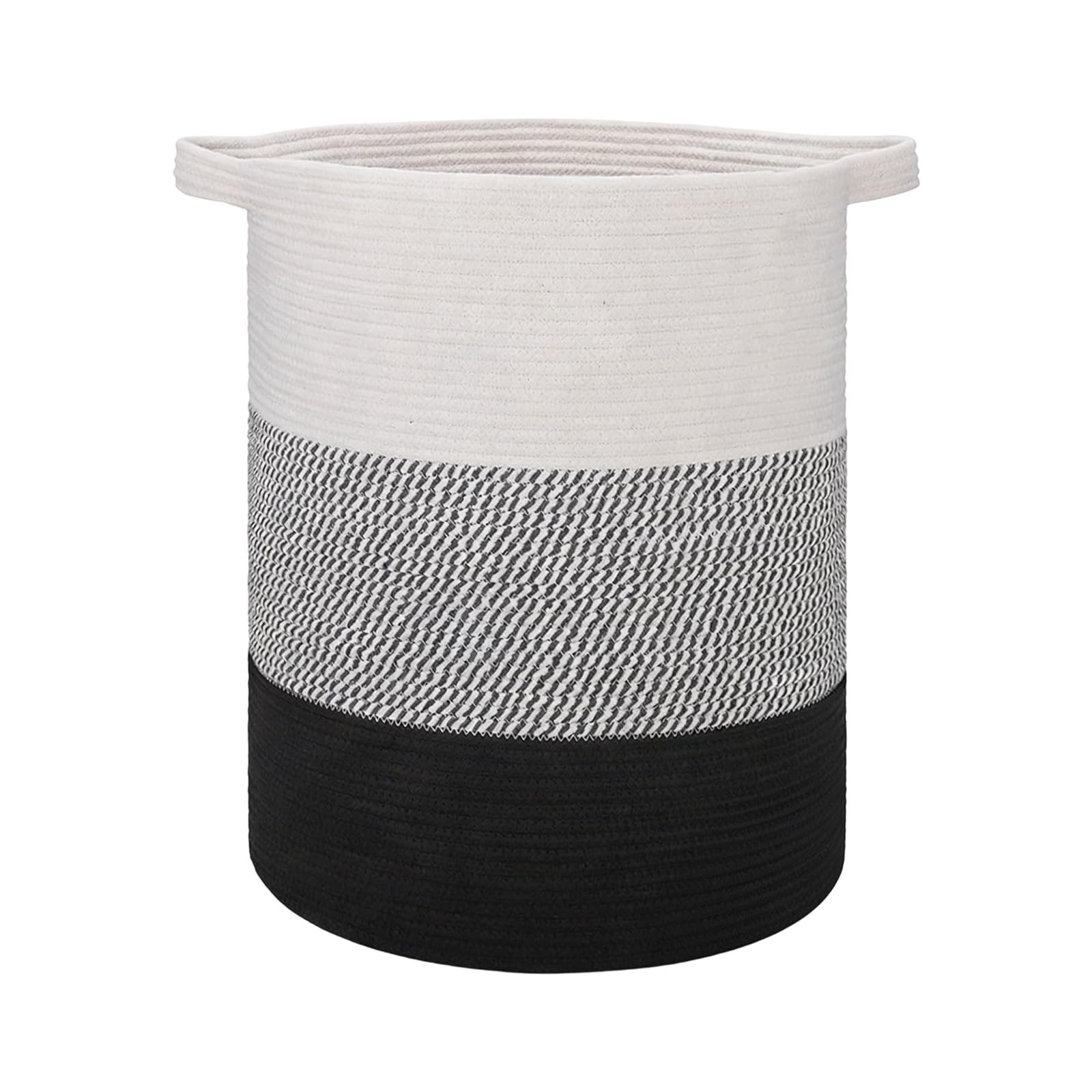 Whoasyst Large Woven Cotton Laundry Hamper with Strong Handles Spacious Storage Container for Clothes and Towels Gentle Laundry Container
