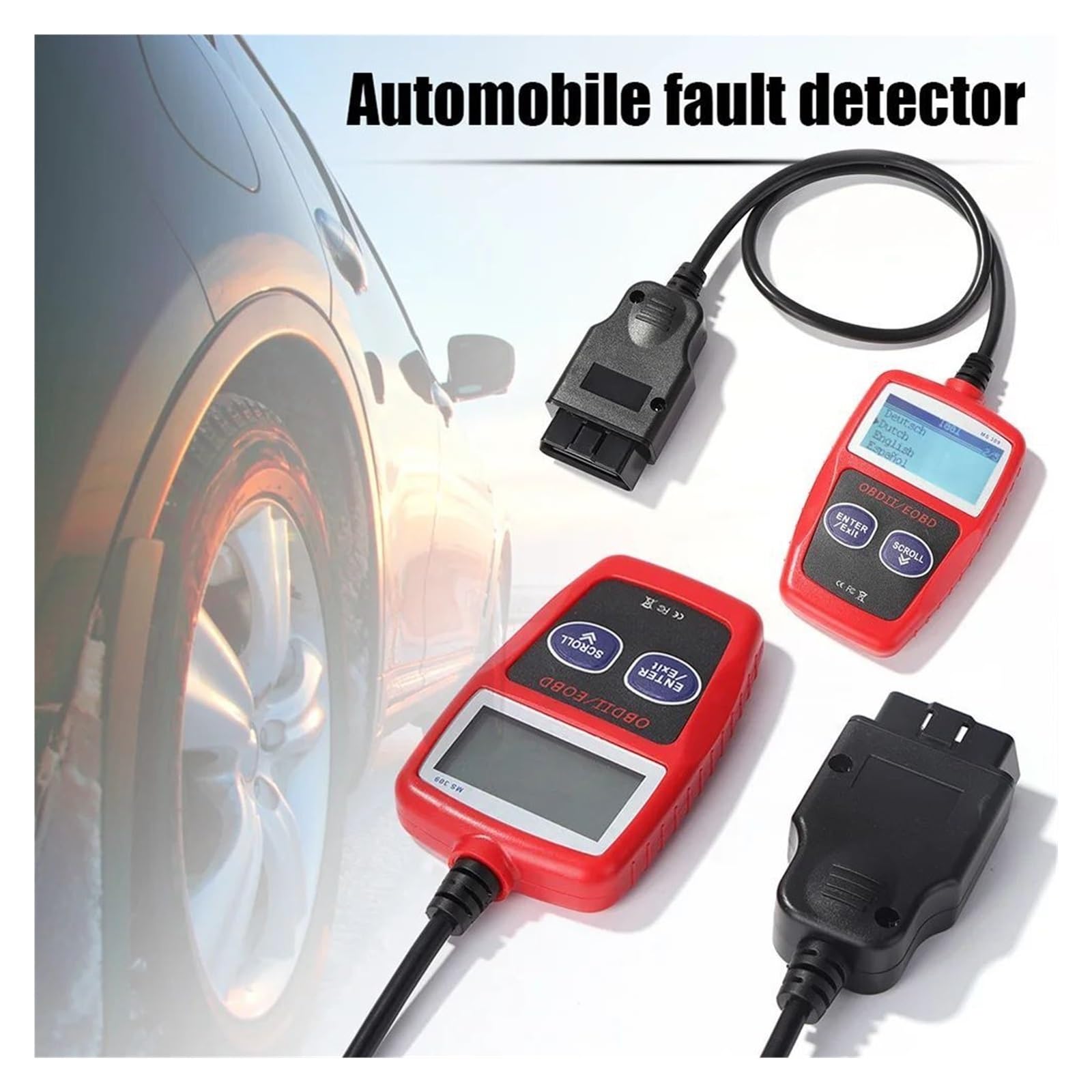 MS309 LCD Obd2 Auto Diagnostische skaner Odb2 czytnik kodów narzędzie diagnostyczne, usterek samochodu i resetowanie, Stabilna wydajność