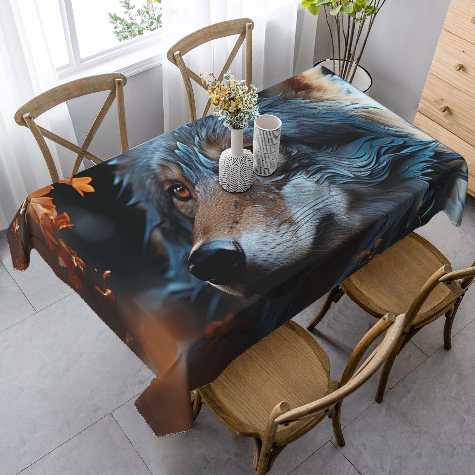Nappe de table de salle à manger anti tache et facile à nettoyer