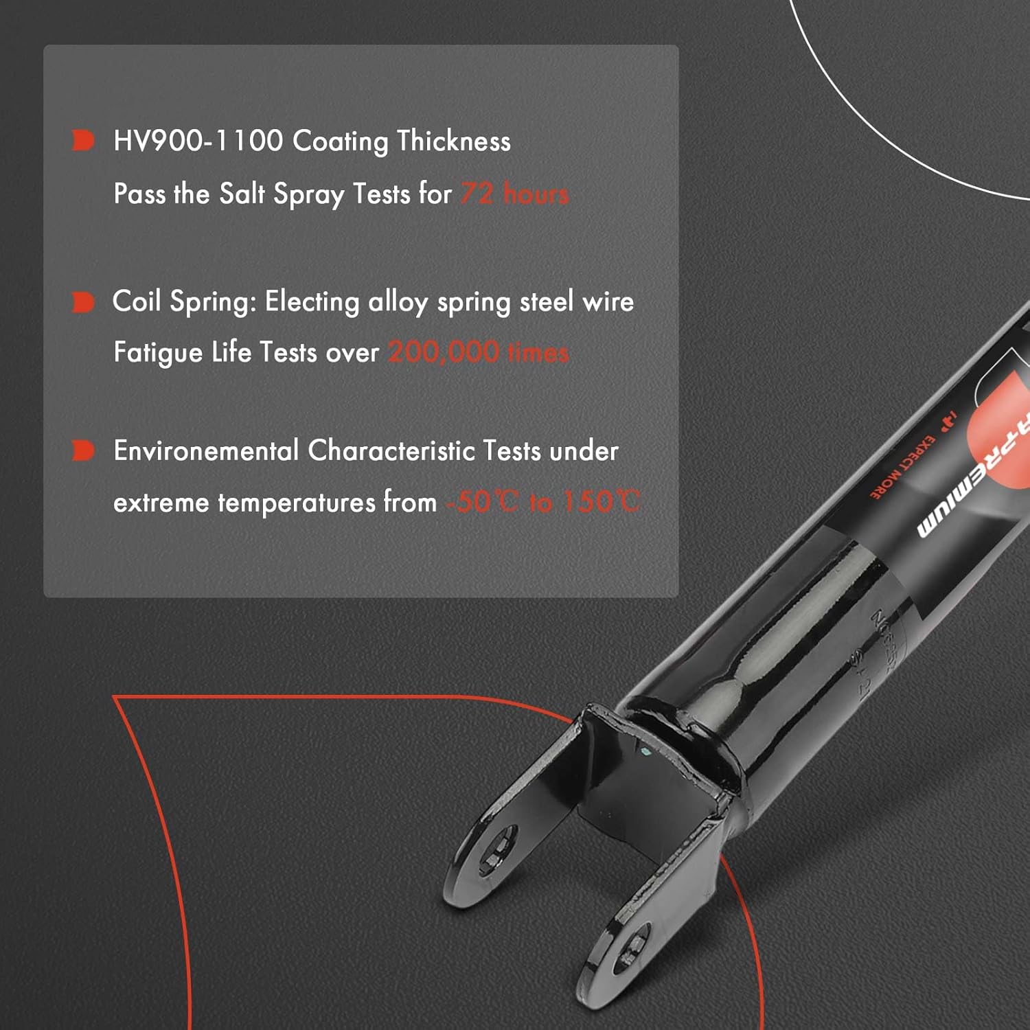 A-Premium Rear Suspension Shock Absorber Compatible with Hyundai Sonata 2013-2015, Tucson 2010-2015, Azera 2012-2017 & Kia Optima 2014-2016, Sportage 2011-2016, Cadenza 2014-2016, 2-PC Set