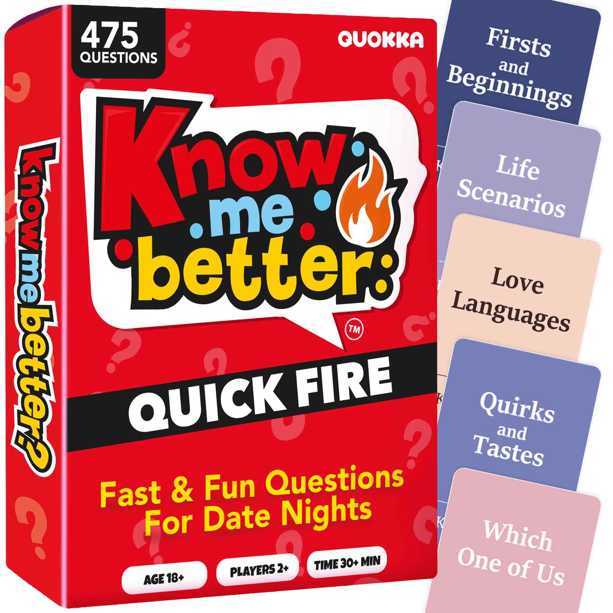 QUOKKA Couples Card Game Quick Fire – Date Night Conversation Starter – Playful Questions for Easy Connection
