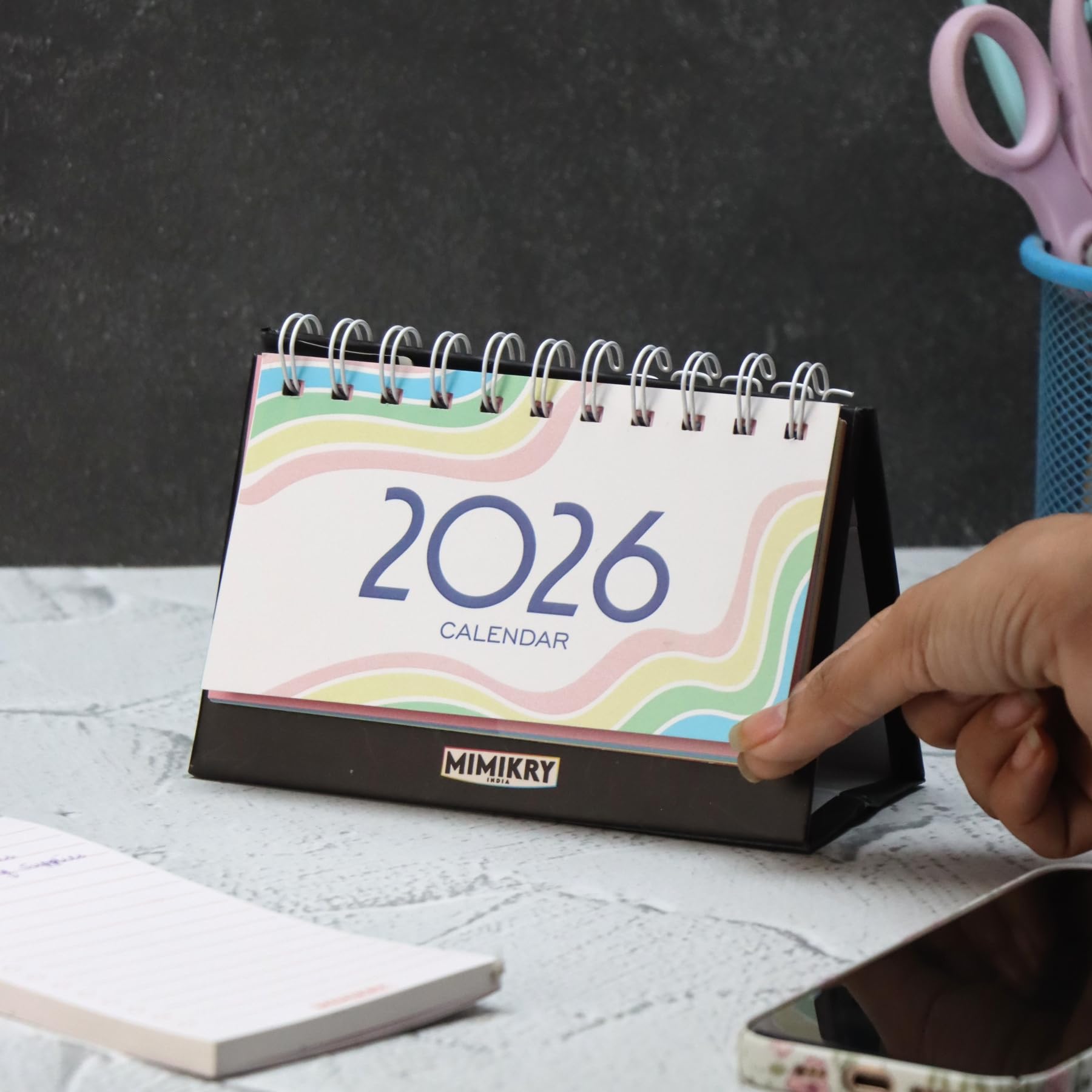 Mimikry Desk Calendar 2026, Pastel Aesthetic Standing Desk Calendar, Office & Home Calendar, Flip Desktop Calendar, Gift-image-16