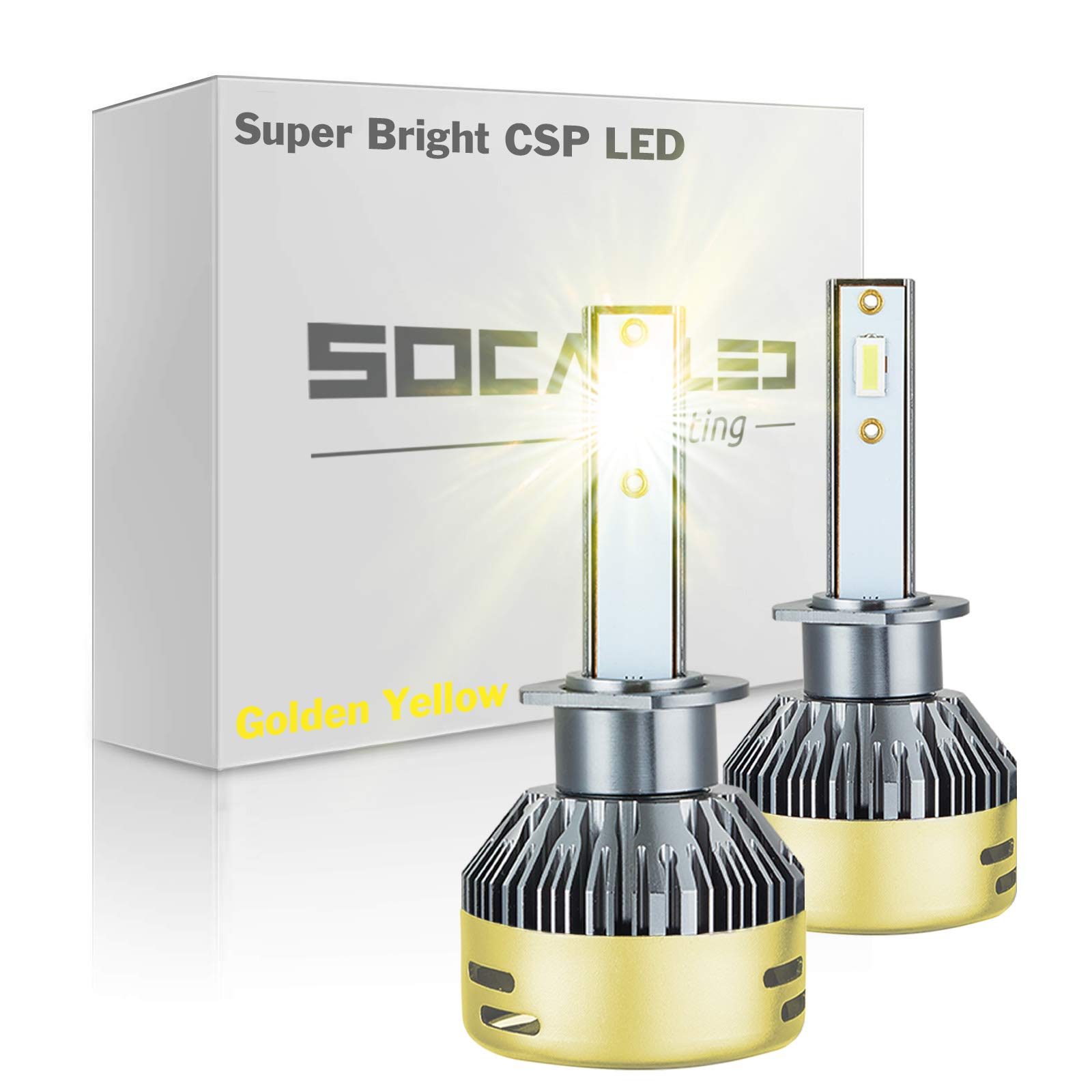 Buy SOCALLED 2x H1 LED Headlight Bulb Conversion Kit Extremely Bright CSP 3570, Compact ALLIn