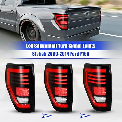 Miniatura 2 de ROXX Luces traseras F150, conjunto de luces traseras secuenciales LED para Ford F150 2009-2014 modelo Styleside solamente, par de luces traseras LED