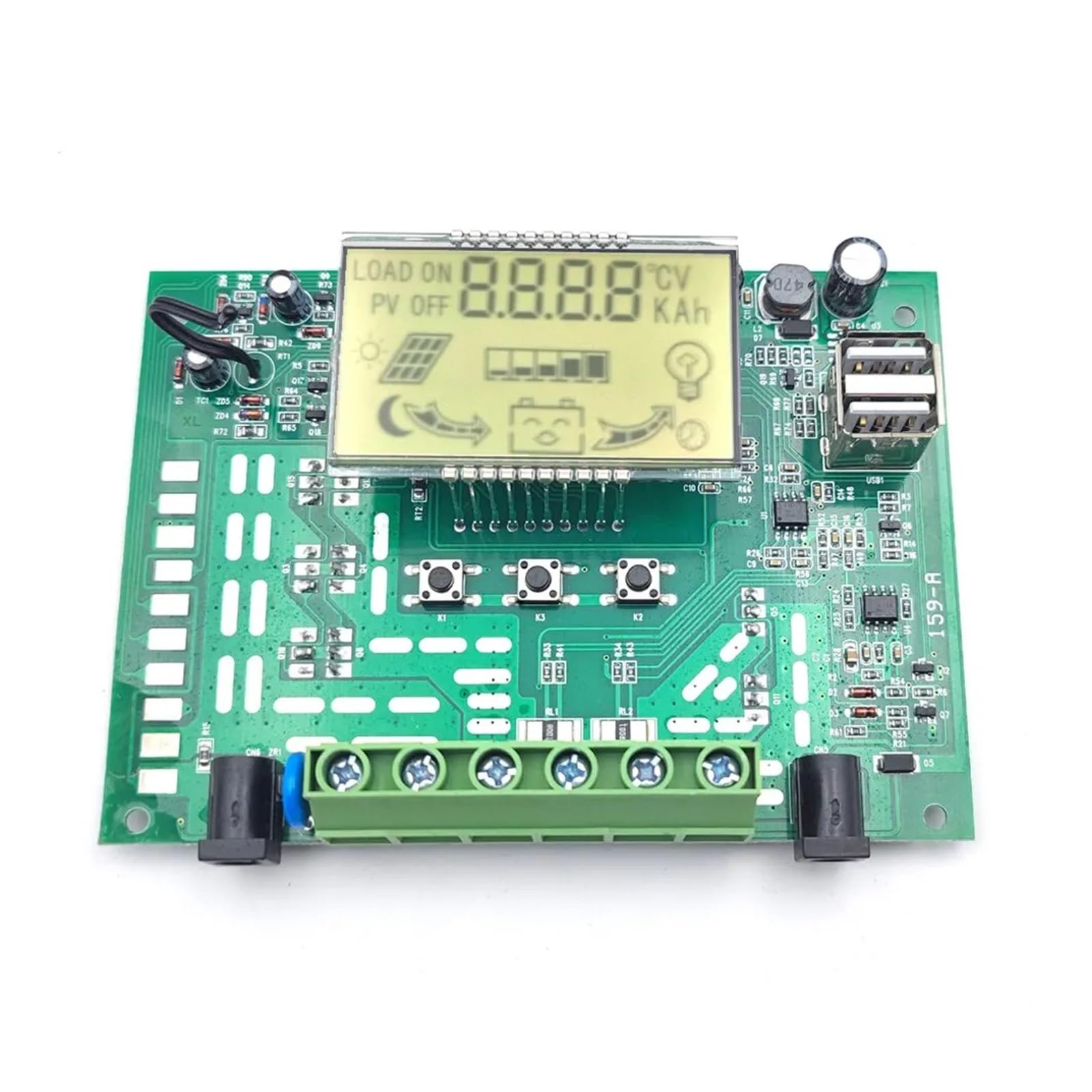 Regolatore di Carica Pannello Solare, Regolatore di Carica Solare MPPT 30A 40A 50A 60A 80A 100A Display LCD 12V 24V Auto Dual USB Regolatore di Carica e scarica Solare(100A)