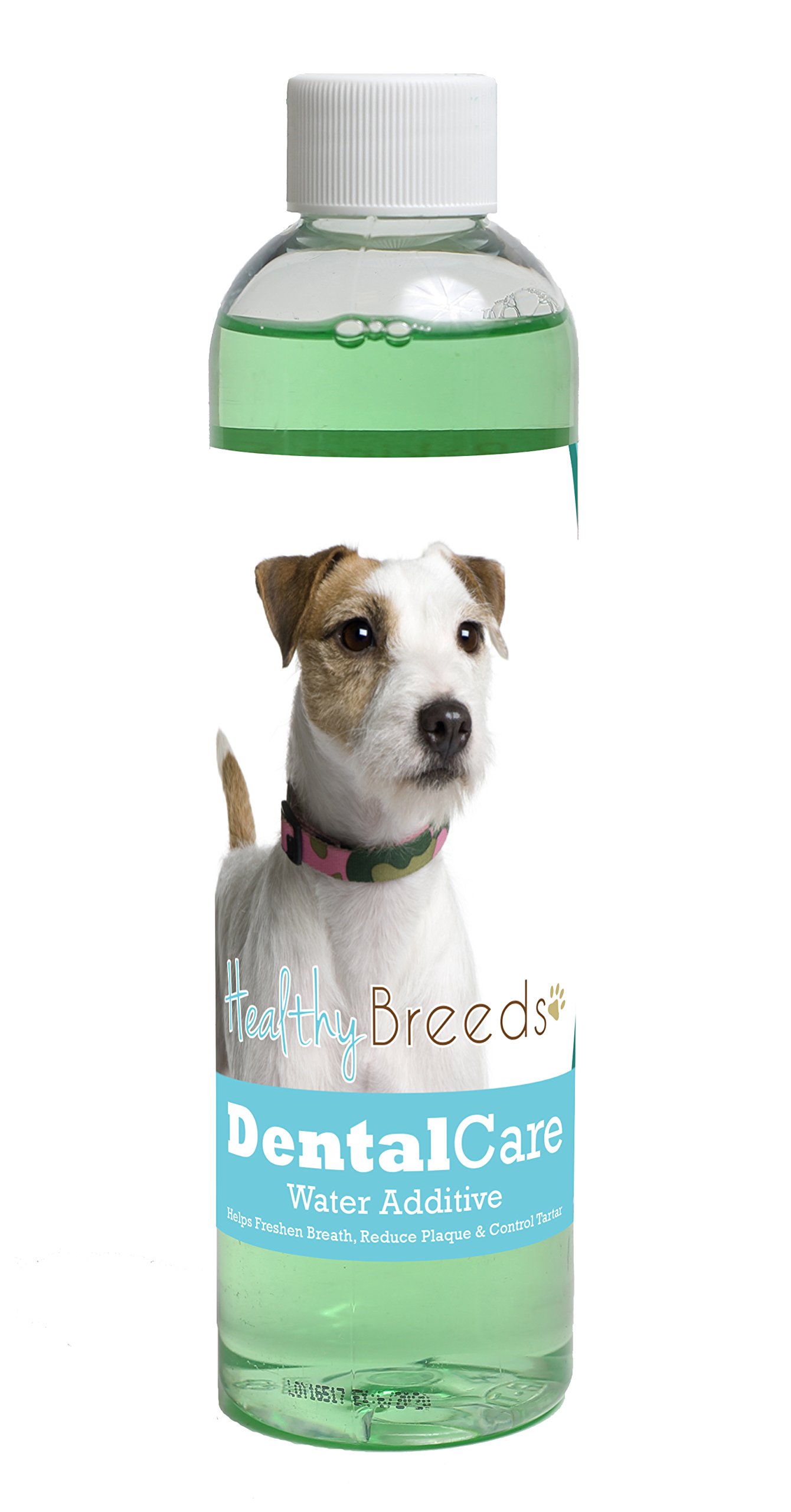 Healthy Breeds Dog Dental Care Water Additive for Parson Russell Terrier - Helps Freshen Breath, Reduce Plaque &amp; Control Tartar - Mint Flavor - 8 oz