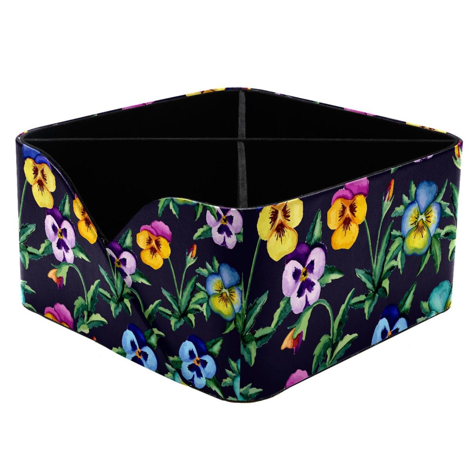 KengjuTesu Phalaenopsis Orchid Desktop Organizer Pen Holder, Rectangular Pencil Cup for Office, Study and Makeup Stations