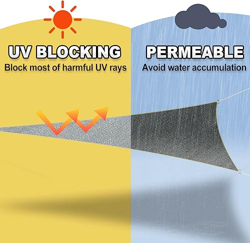 Miniatura 4 de OutdoorLines - Velas de sombra solar triangular para patios de 8 x 8 x 8 pies, toldo de exterior que bloquea los rayos UV del sol, sombrillas para