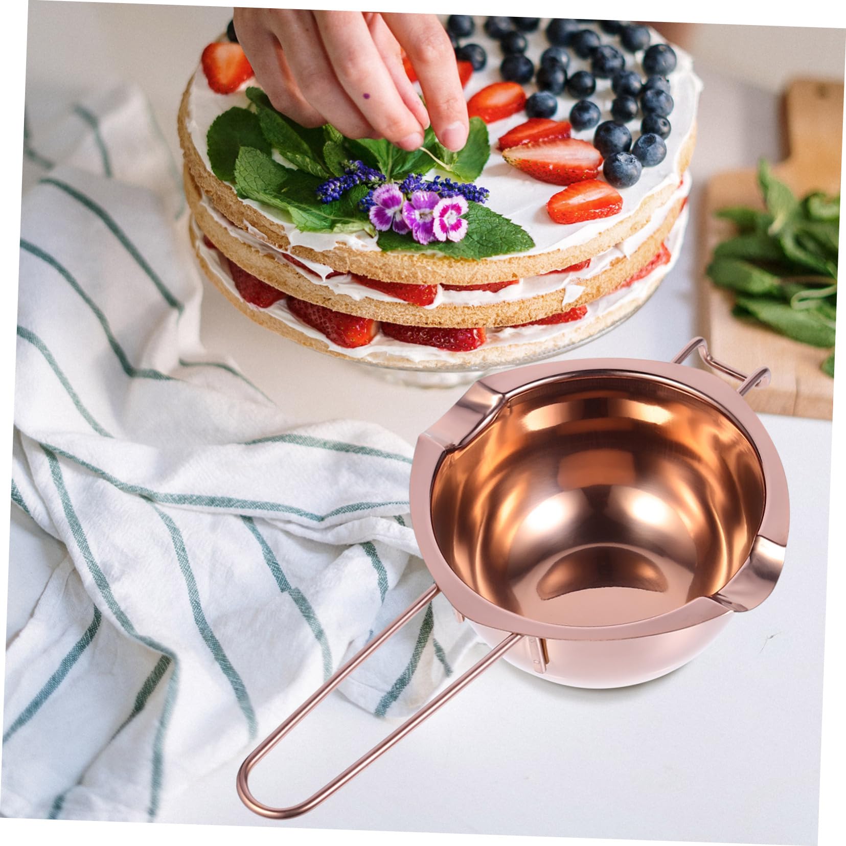 KICHOUSE Melting Bowl Pot Stainless Steel Kitchen Tool for Melting Chocolate Easy to Clean Efficient for Cooking Baking