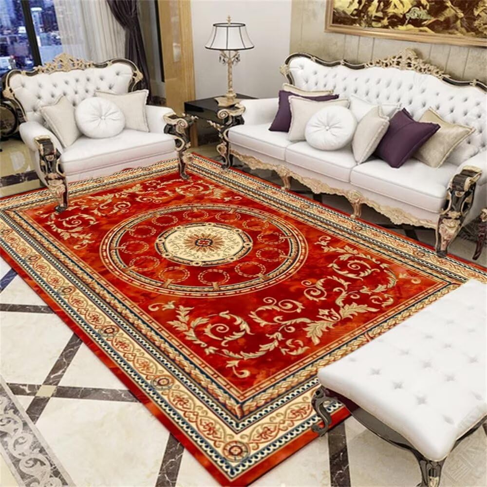 Tapis de salon rouge chaud pour une ambiance chaleureuse
