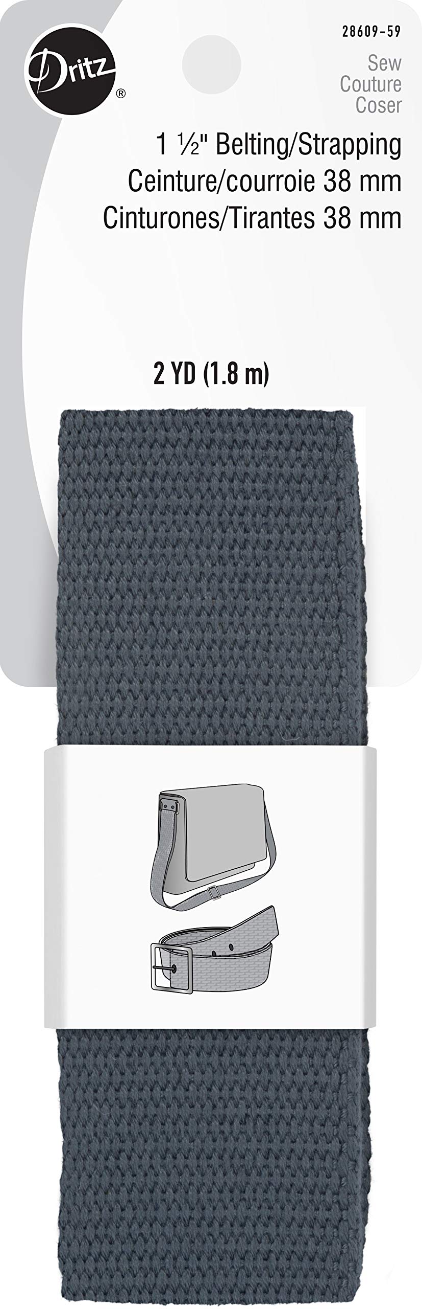 Dritz 3,8 cm Polyester, anthrazit, Gürtel für Gurte und Griffe.
