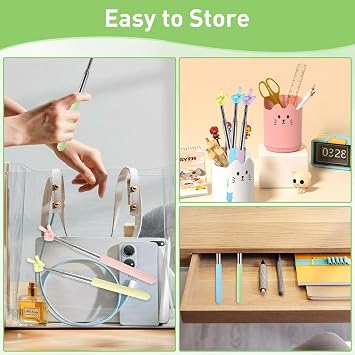 Azureal 6PCS Pointer Finger Stick, Extendable Colorful Finger Pointer Stick, Mini Retractable Teacher Pointer for Presentation, Whiteboard, Blackboard, Classroom Supplies(5 Color)