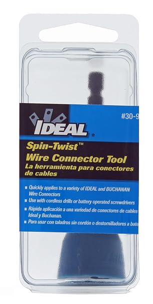 Ideal Electrical Spin-Twist Connector Socket, Wire Twister Tool for Drill, 1/4 in. Chuck, Fits Most Drills, Works with Twist-On Wire Connectors for Fast Easy Installation