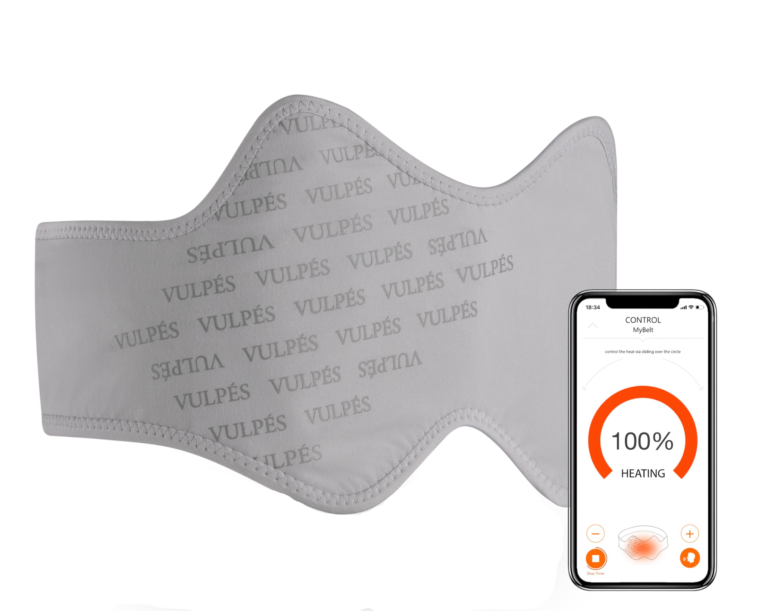 Vulpés HeatBelt Pro – Fascia Termica Intelligente per Schiena, Bacino e Reni | Calore a Infrarossi | Controllo tramite App | Materiale in Bambù Naturale (senza Cromo, Piombo e Cadmio) | 5.000mAh