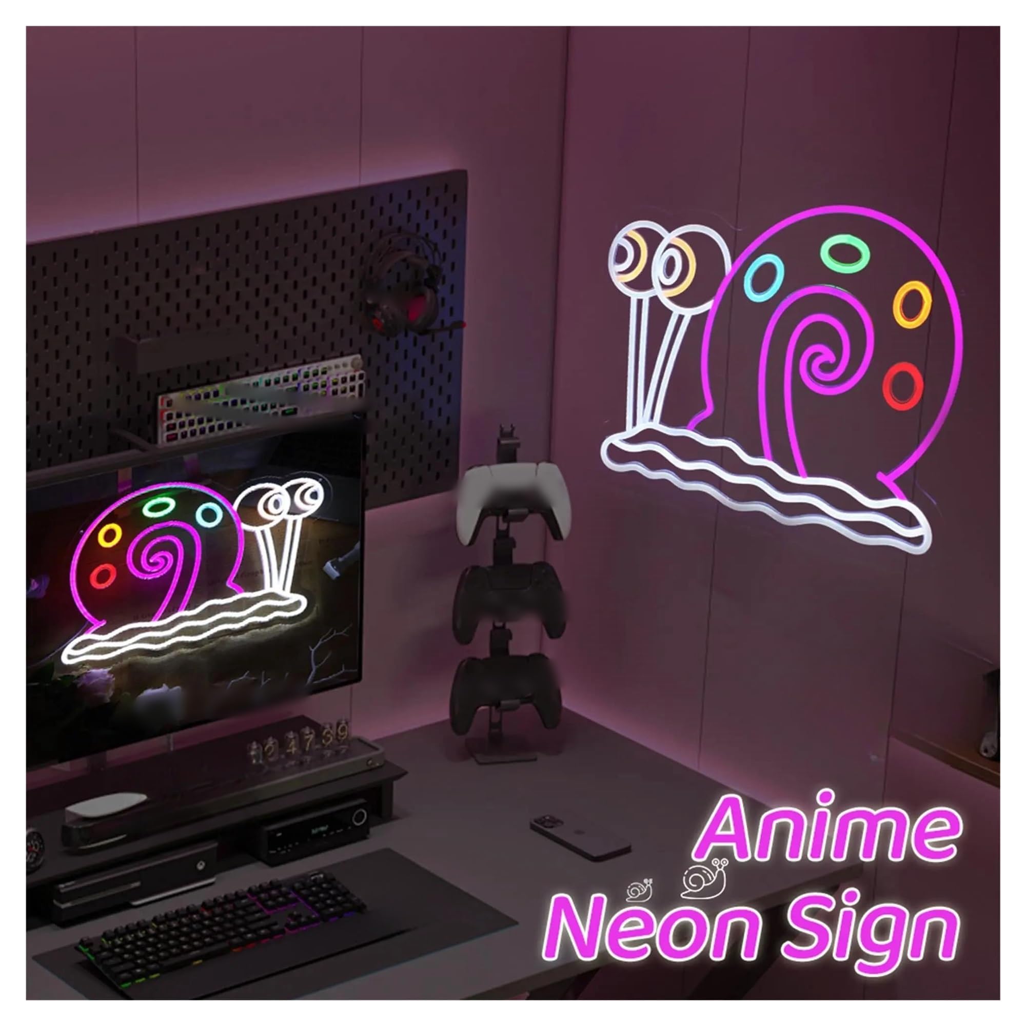 XENITE Luces Art Decoration Christmas Letrero De Neón De Caracol LED Regulable Para Hombre Cueva Dormitorio Adolescente Sala De Juegos Decoración Luz Nocturna De Dibujos Animados