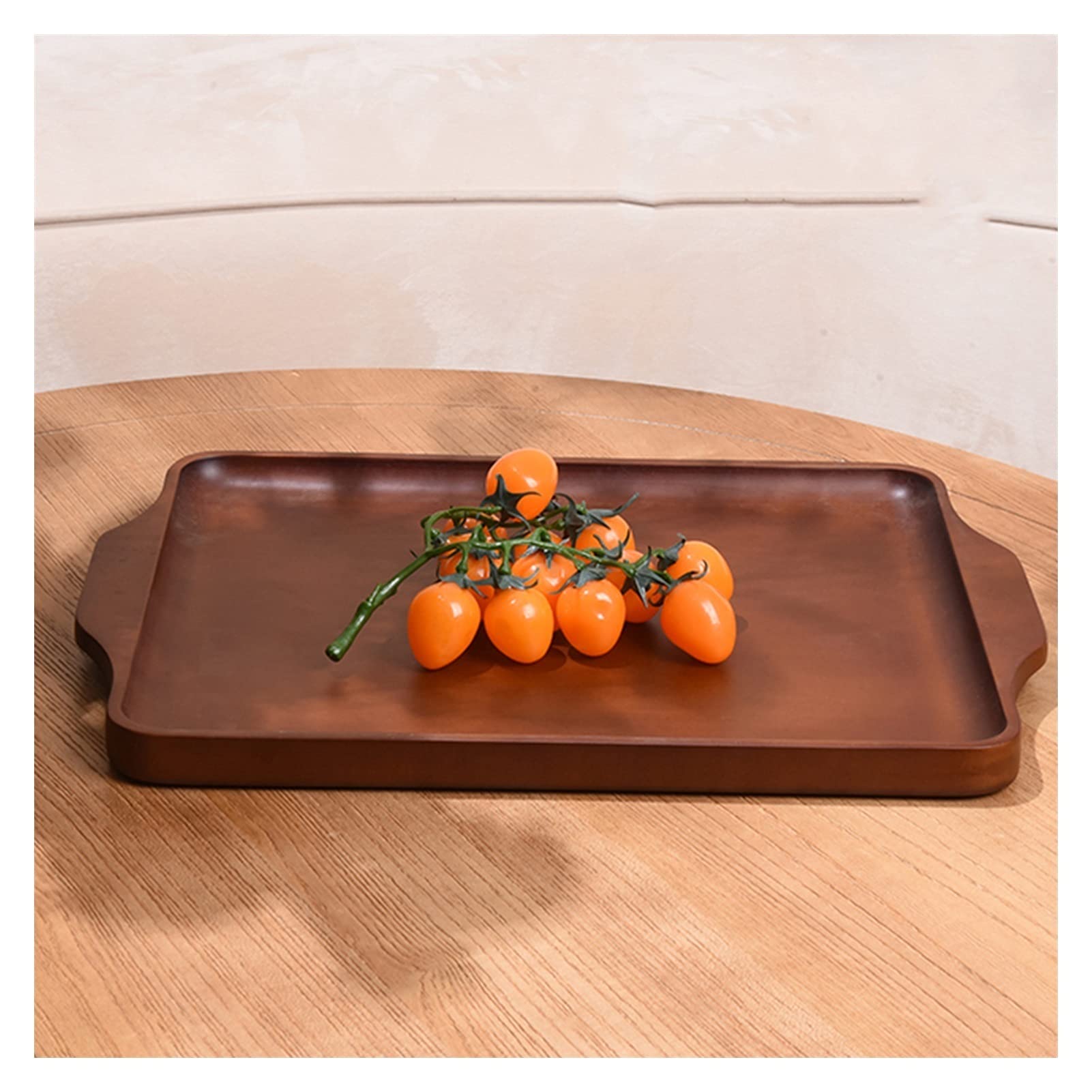 Bandeja Bandeja de servir y plato, placa de senderos de madera rectangular con bandeja de bocadillos de mango, bandeja de desayuno, decoración de granja con estilo Sirviendo platos Bandejas para Servi