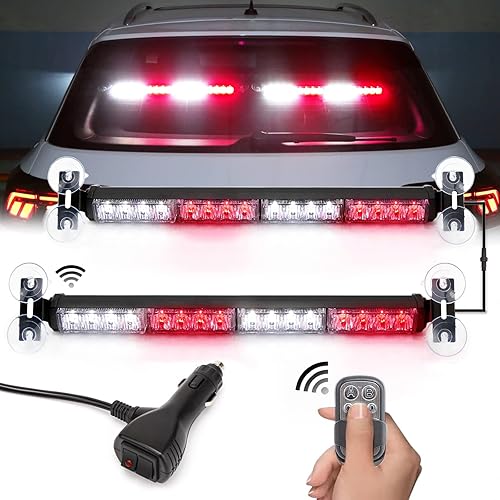 BooYu 2 en 1 LED de emergencia estroboscópica de emergencia de advertencia de seguridad intermitente barra de luces intermitentes con control remoto