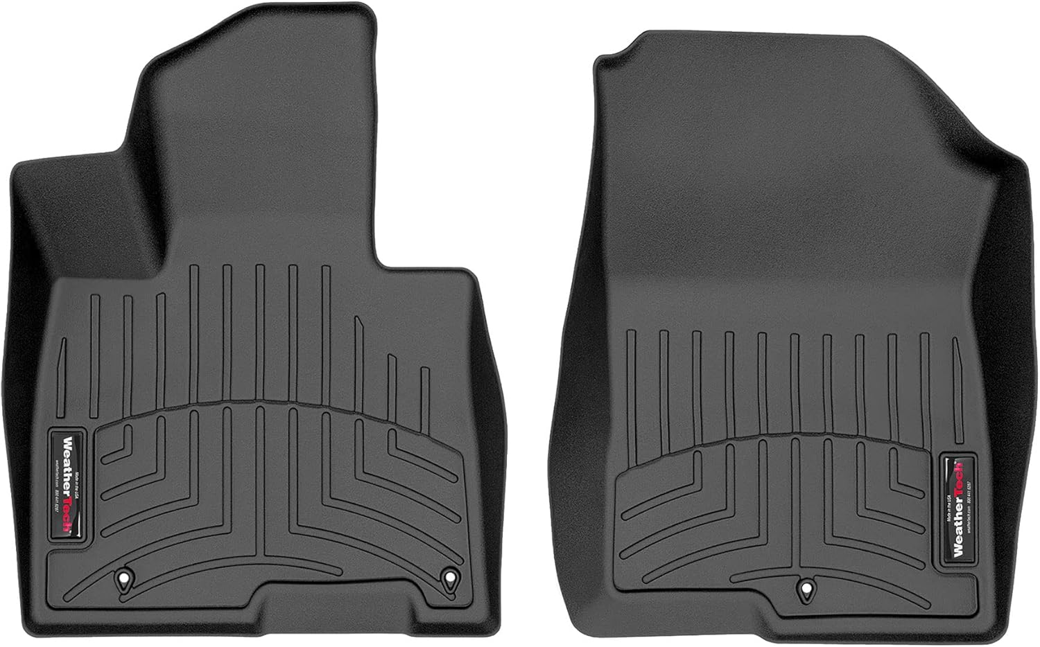 WeatherTech Custom Fit FloorLiners for Hyundai Tucson, Tucson Hybrid, Santa Cruz - 1st Row (4416781), Black