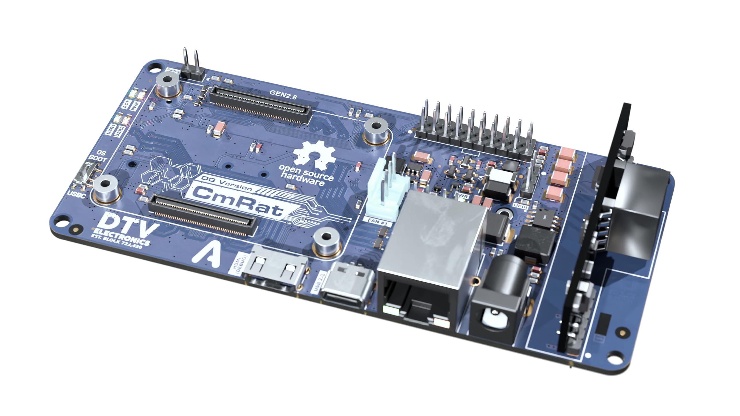Scheda Carrier e Custodia CmRat per Moduli di Calcolo RPI Raspberry Pi CM4/CM5 e Radxa CM3/CM5 con NVMe, PoE, USB-C, DC12V - Ideale per uso domestico, ufficio, aziendale, universitario e scolastico
