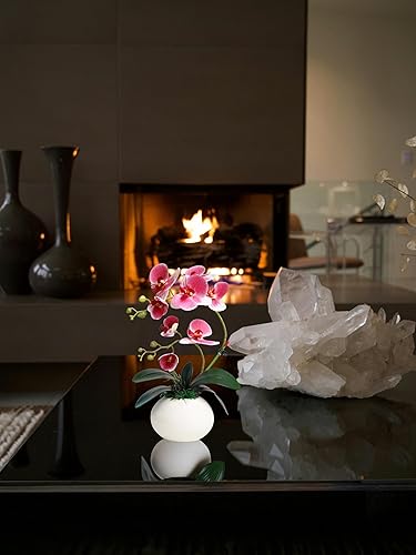 Miniatura 7 de Modernas orquídeas artificiales rosas de 17 pulgadas en jarrón, plantas falsas, arreglos florales, centros de mesa para comedor, hogar, oficina,