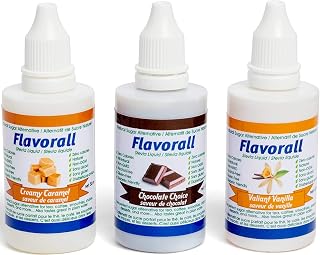 Greeniche Flavorall Pack of 3, Vanilla Chocolate Caramel, Liquid Stevia Drops, Sugar Replacement, Organic and Pure, Free from Alcohol & Gluten, Non GMO