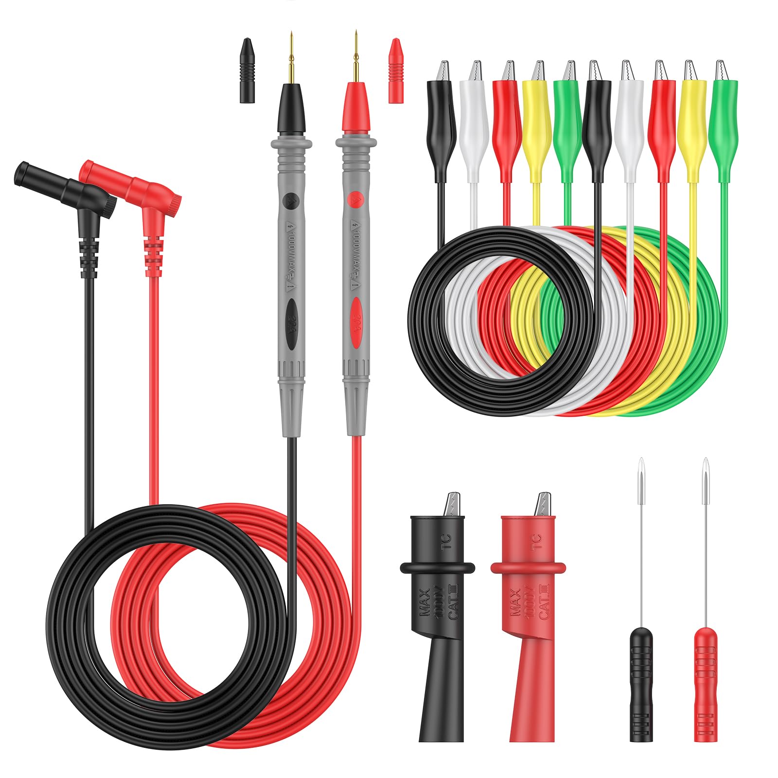 Vibit 30 Pcs Back Probe Kit Automotive Banana Plug Alligator Test Leads — Amazon image 8