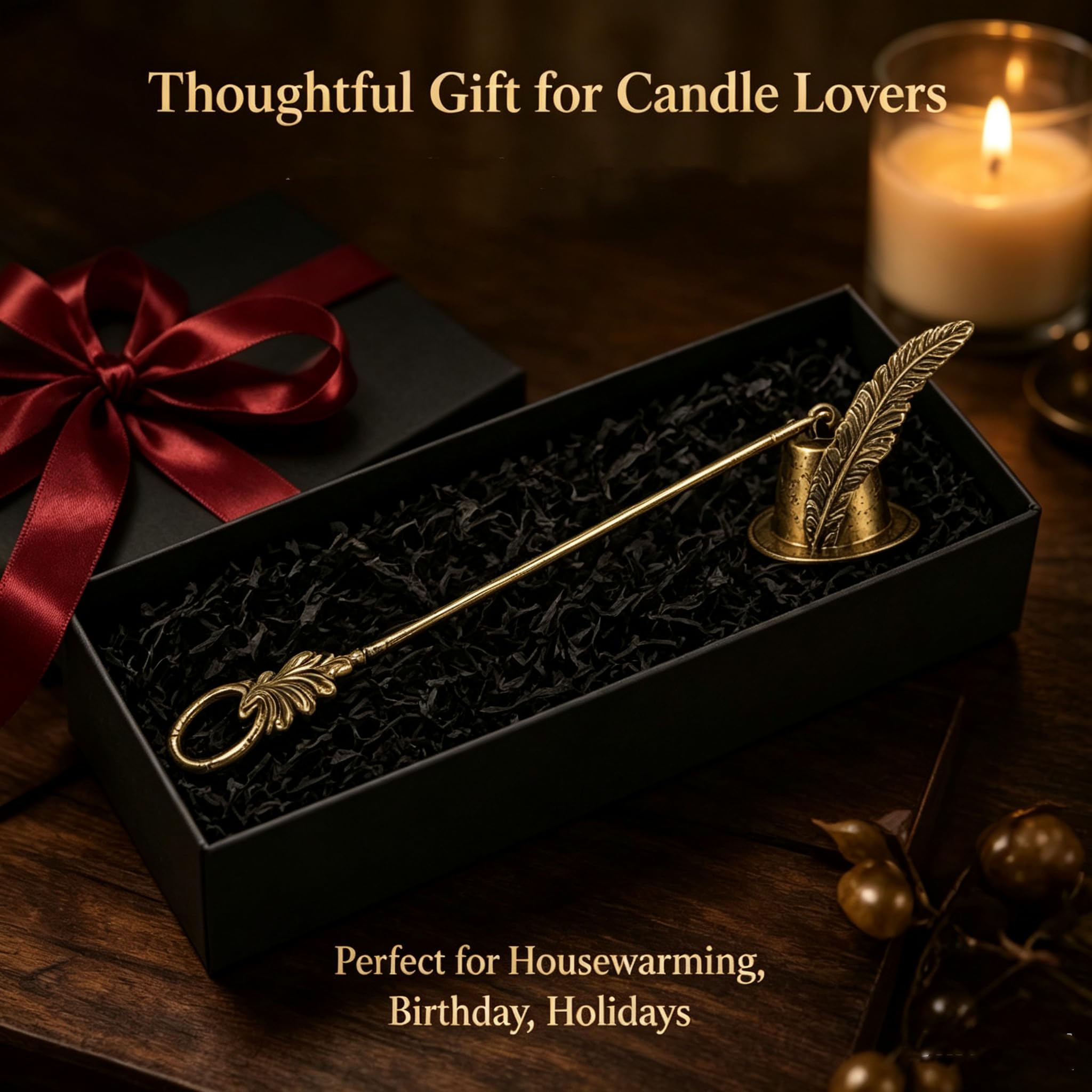 Kerzenlöscher, einzigartiger Kerzenlöscher, Retro-Stil, dekorativer Kerzenlöscher, Metall, Kerzenlöscher (Gold)