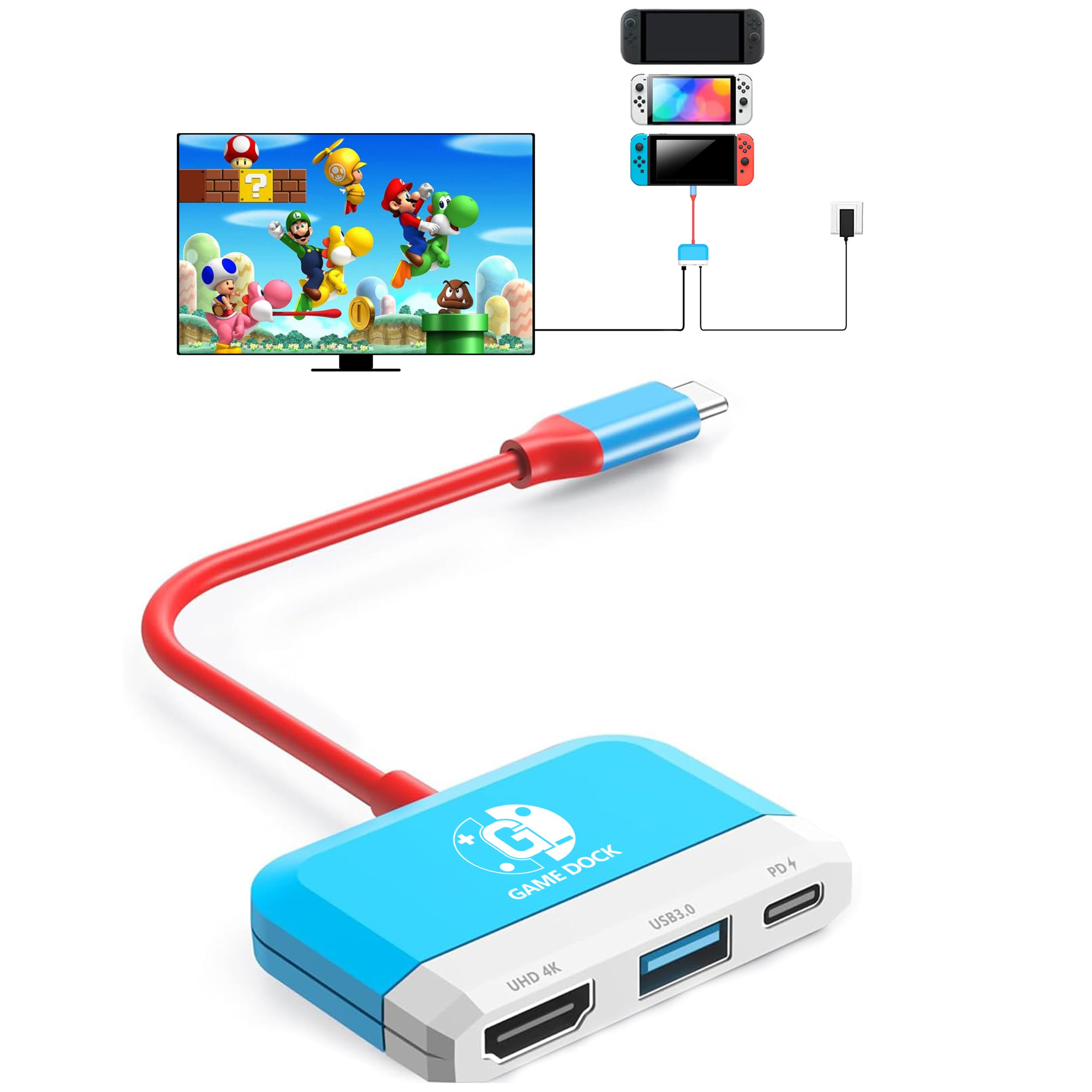 Amazon.co.jp: 【純正互換】3-in-1 ミニTVドック、4K HDMI・USB 3.0