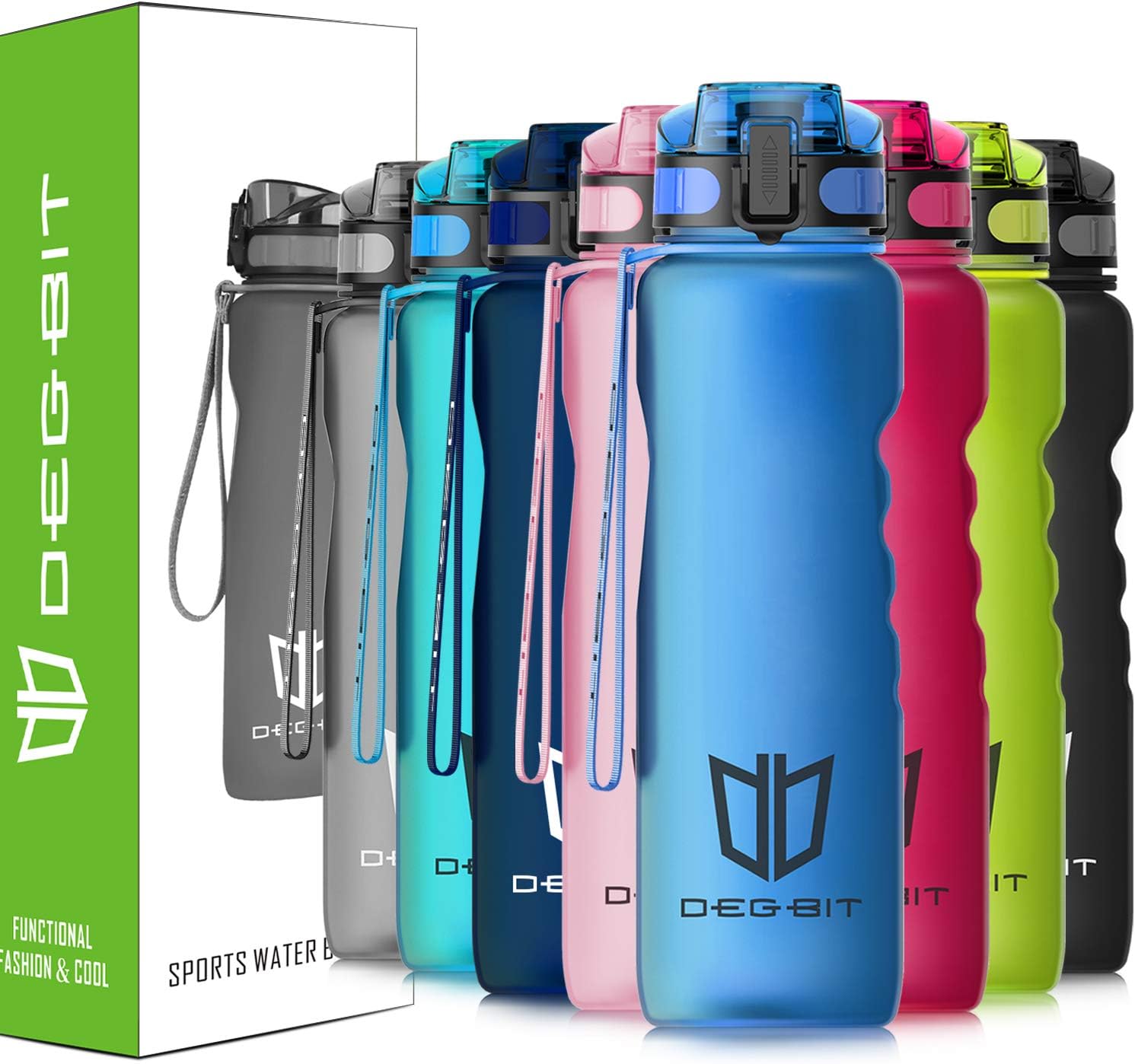 Leak Proof Motivational Water Bottle, BPA Free Tritan Plastic Sports Water Bottles Time Marker & Filter & Lock Lid, Reusable Gym Bottle Ideal Running, Cycling, Travel (Blue, 1000ML)