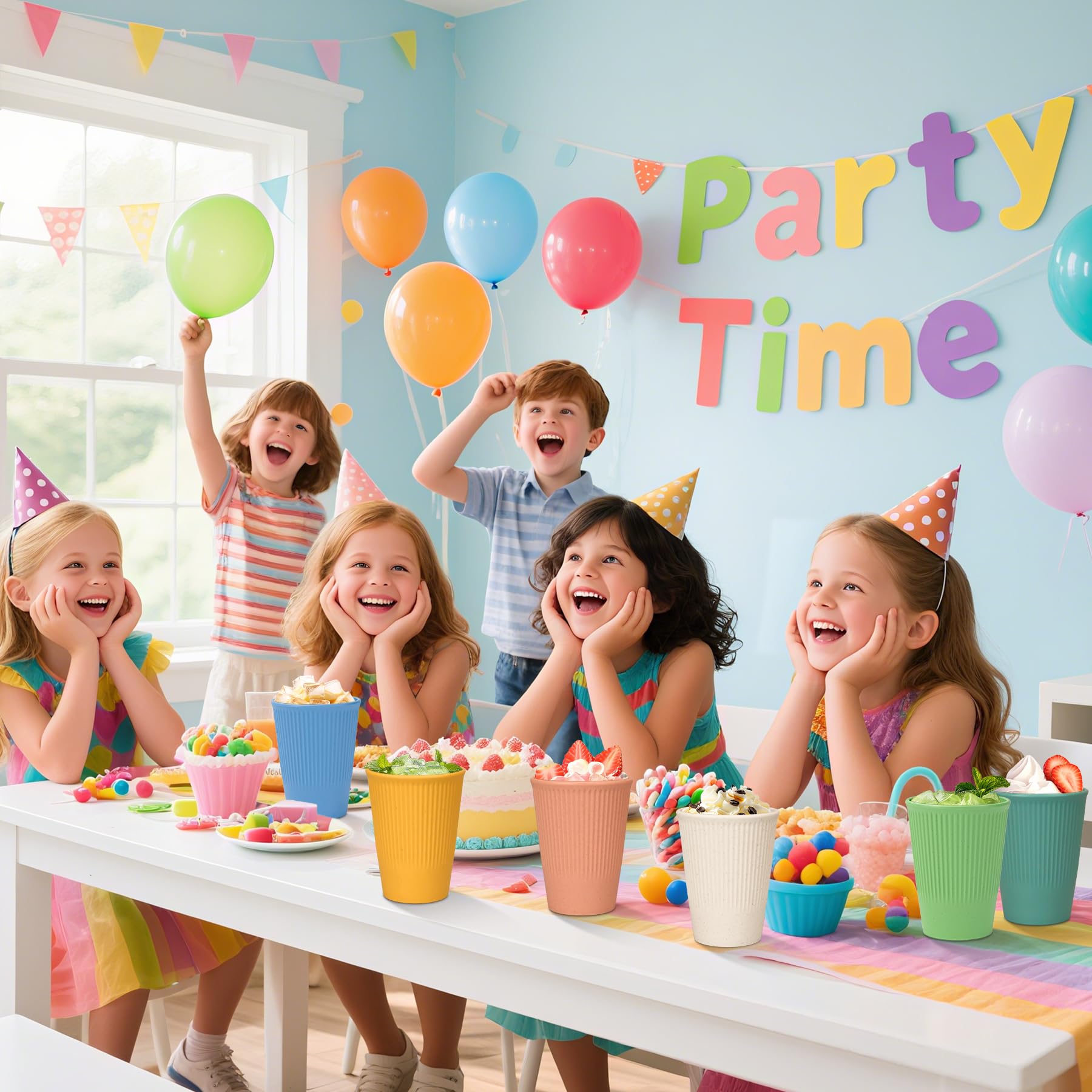 Lot De 6 Gobelets Empilables En Plastique Colorés, Incassables