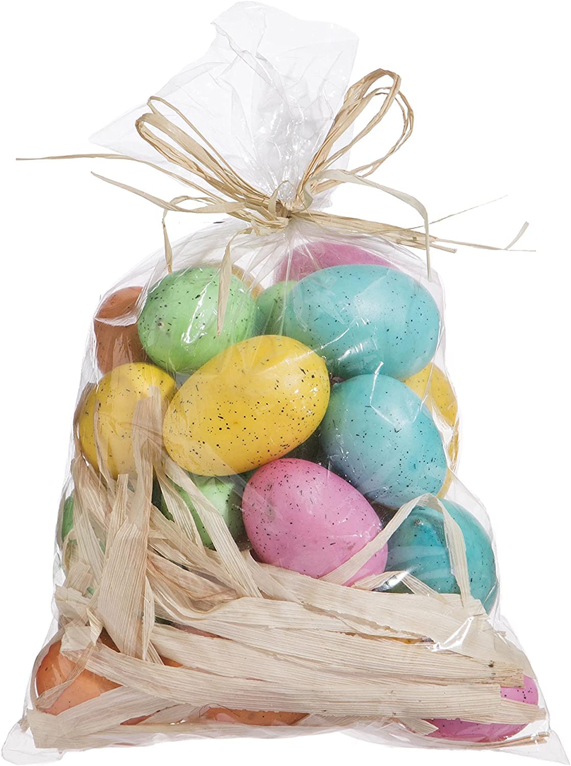 TenWaterloo 30 Speckled Artificial Easter Eggs, 2 Inches to 1 inch Easter Eggs - Blue, Green, Yellow, Orange and Pink