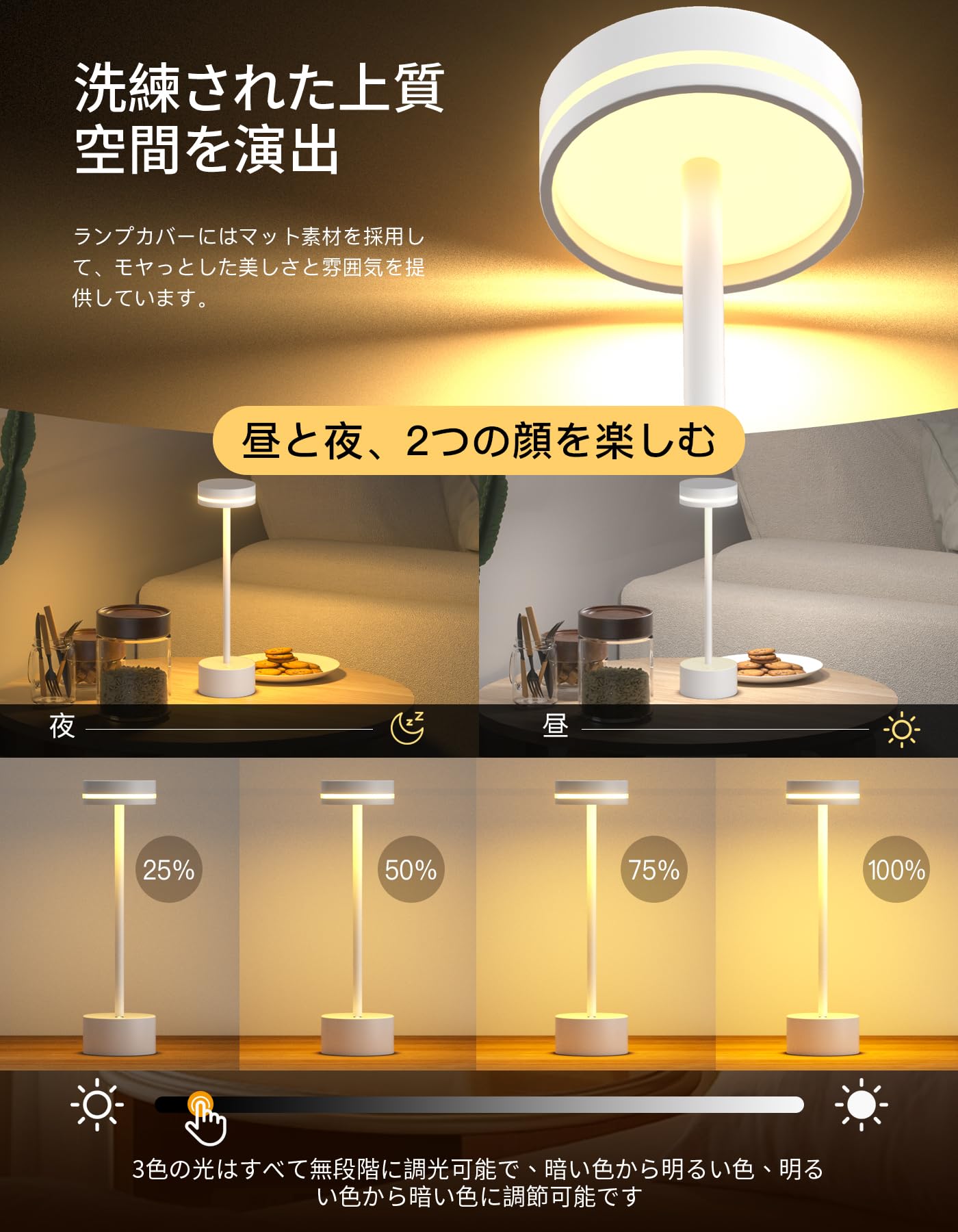 Amazon.co.jp : 【新登場・3色ライト＆無段階調光】間接照明 テーブル