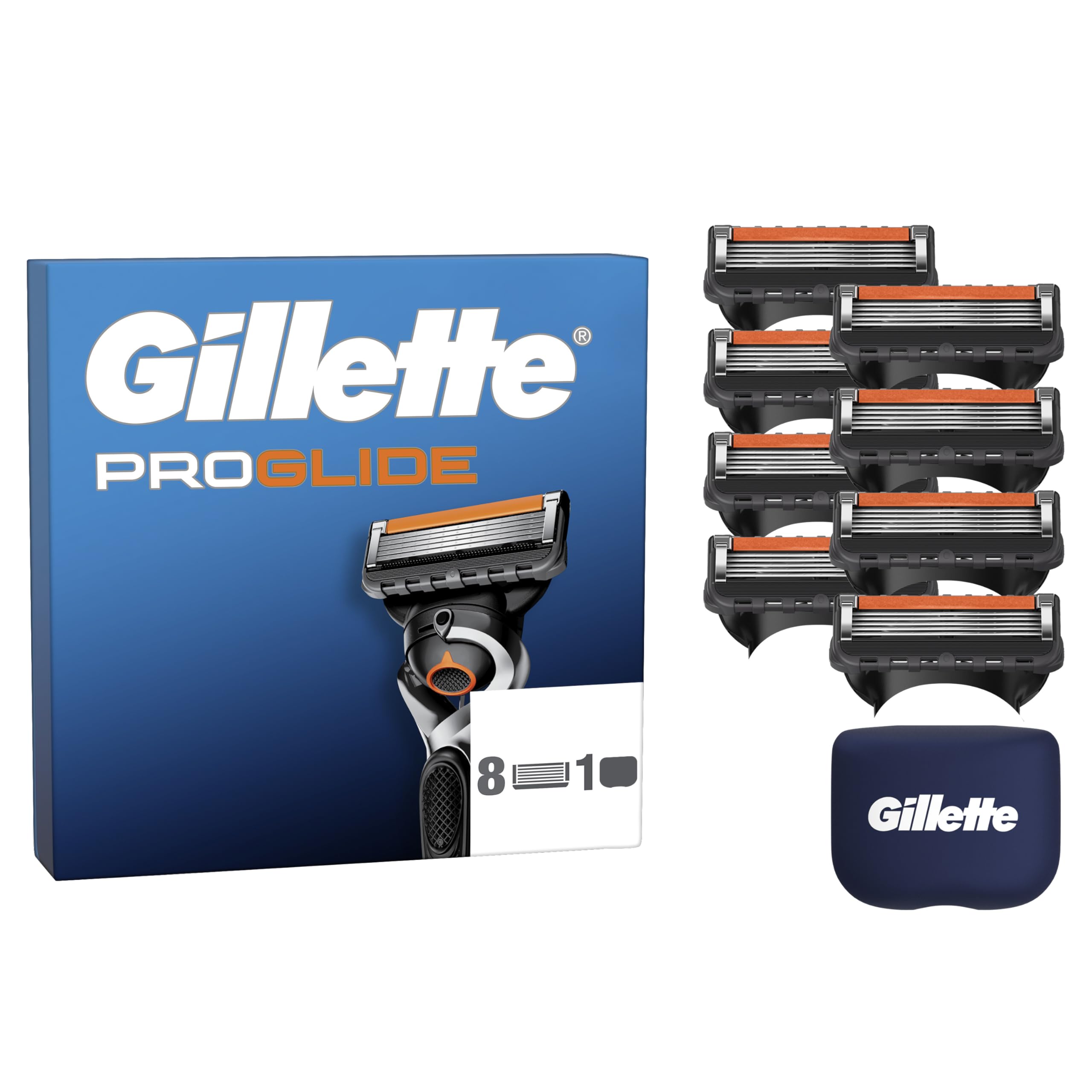 Gillette ProGlide Razor Blade refills For Men, 8 Blade refills, with Blade cover