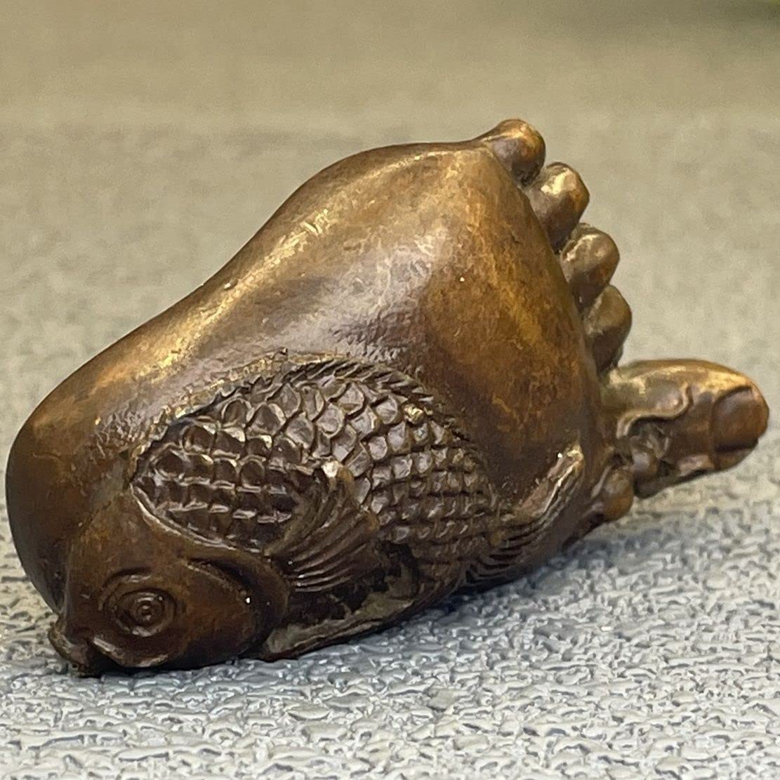 Amazon.co.jp: 5cm 真鍮 満足チャングル 鯉の飾り レトロメタル満足