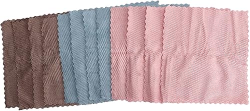 VTOSEN Juego de 12 paños de limpieza de forro polar coral, duraderos, reutilizables, súper absorbentes