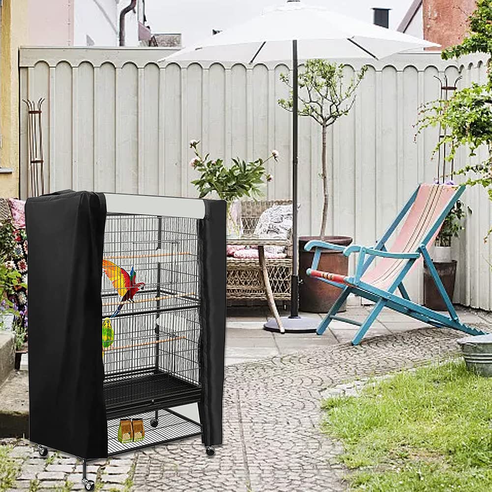 Pokrowiec na klatkę dla ptaków 210D tkanina Oxford oddychający wodoodporny materiał uniwersalny zaciemniający ptak papuga osłona na dobranoc osłona na klatkę dla ptaków pomocnik snu - 80 x 54 x 120 cm