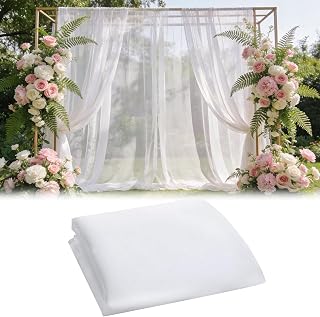 2m x 160cm Weiß Tüllstoff, Soft Tüllstoff, Organza Stoff Tüll Dekostoff Dekoband