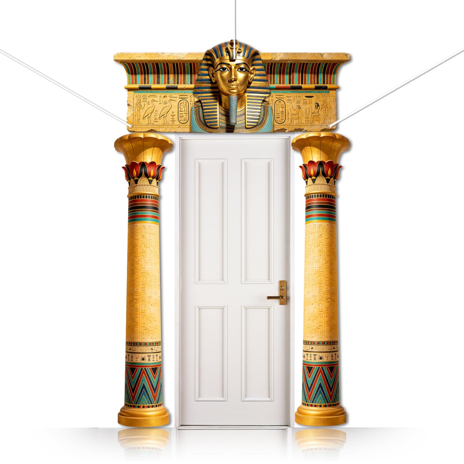 CUTHOLLOW 3Pcs Egyptian Pharaoh Themed Decorations Porch Sign Banner