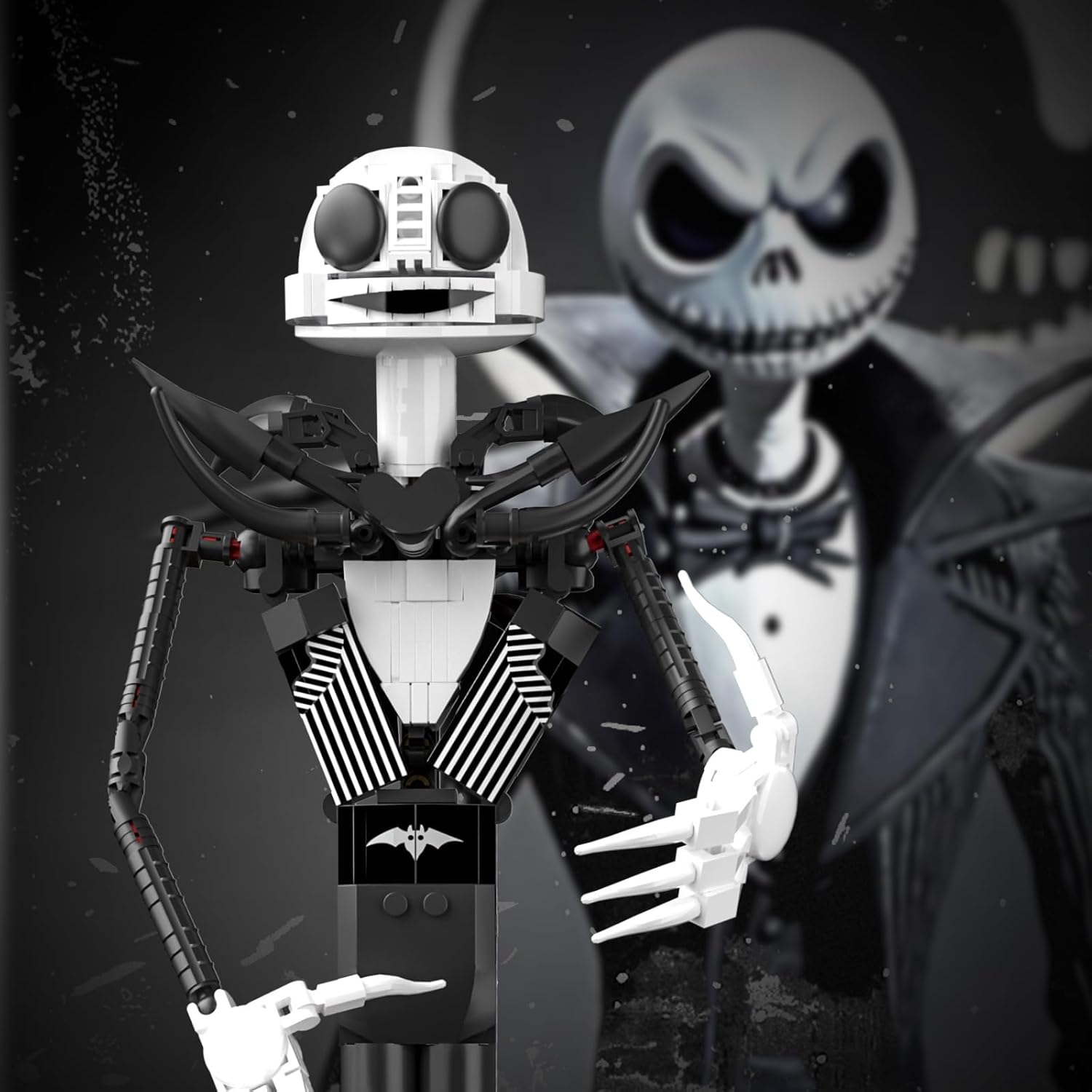 Xbert Skeleton Halloween Toy Building Set, Nightmare Before Christmas Halloween Decor, Pumpkin,Crucifix, Cobweb, Ghost Dog, Jack Skellington Haunted Horror Building Blocks Sets for Adult, Movie Fans