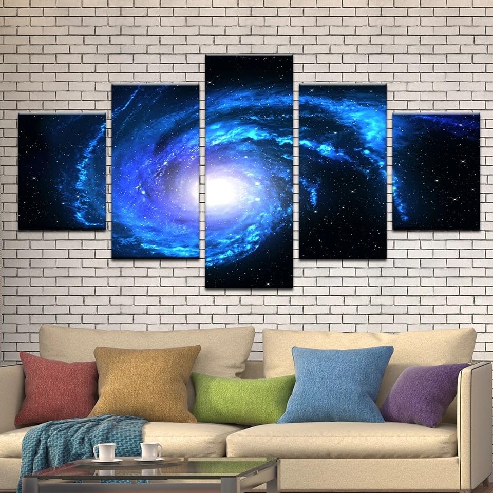 Grand tableau decoration murale salon galaxie univers evasion celestiale etoilee