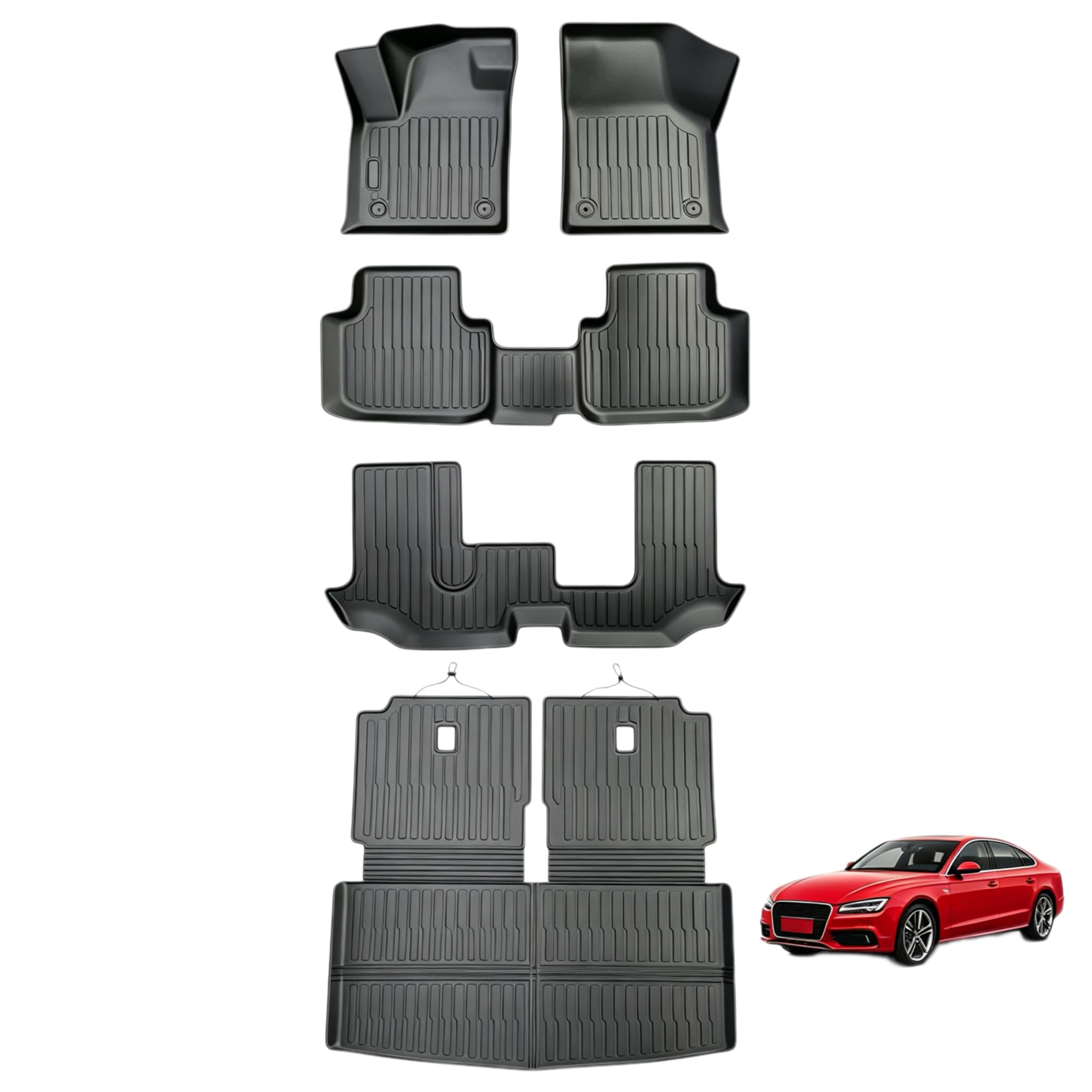 Car Floor Mats for Volkswagen VW Atlas 2018-2025 2026, Black