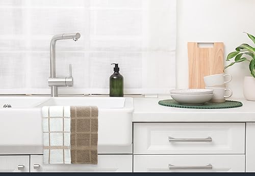 Miniatura 6 de Toallas de cocina 100% algodón de terry Mellow Buff, paquete de 4, 16 x 26 pulgadas, toallas de cocina súper suaves y absorbentes, perfectas para