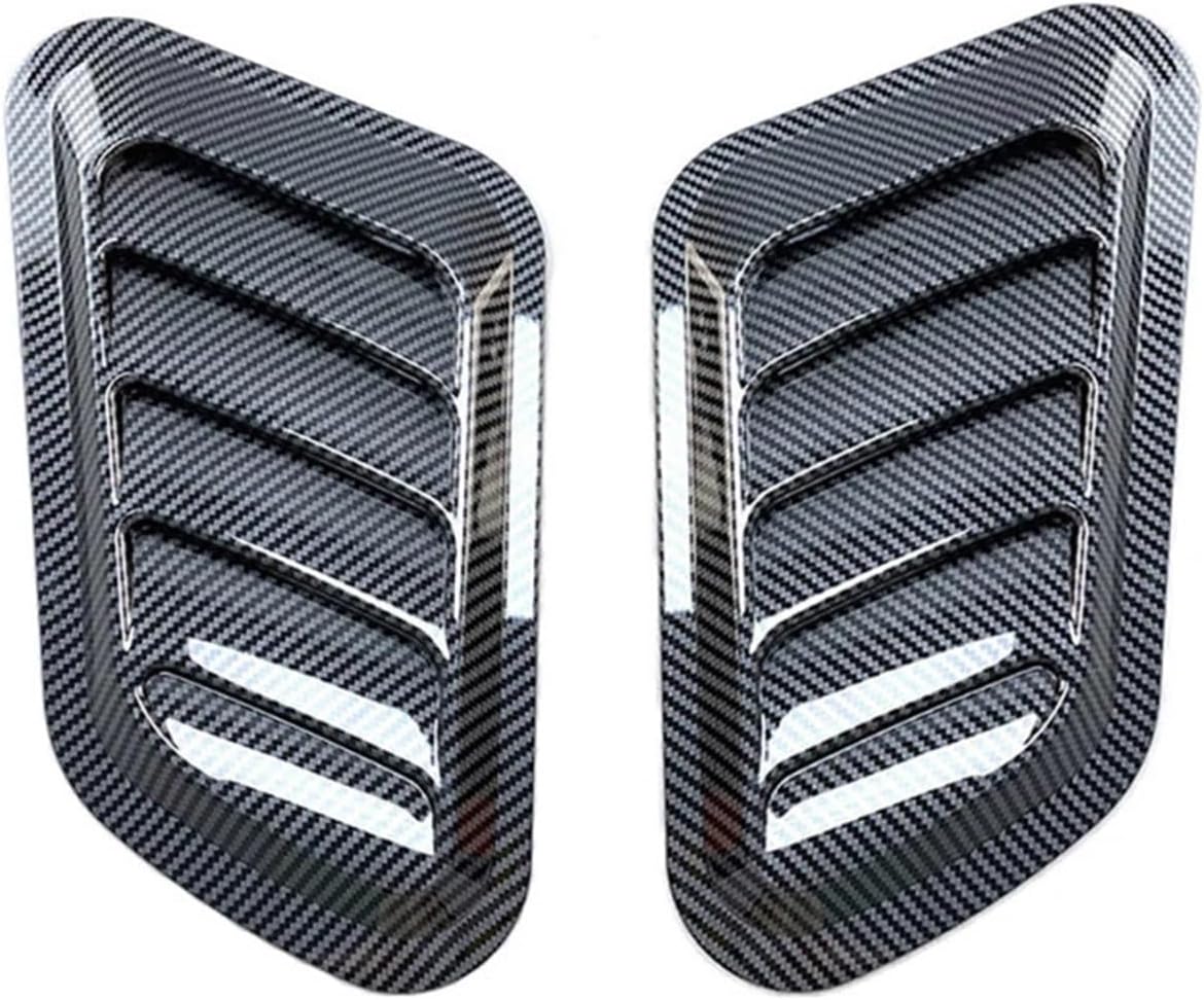 Hood Vent Scoop Kit Car Universal Vent Side Vent Hood Air Outlet Decorative Vents Carbon Fiber Pattern False Vent Hood Vehicle Decorative Sticker 2PCS Fashion Modification(Silver)