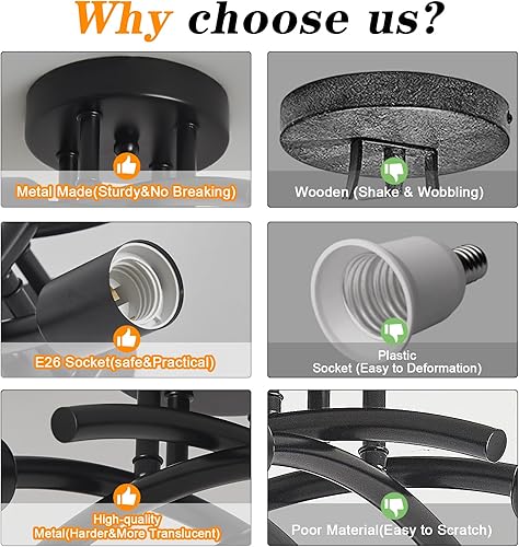 Miniatura 5 de Lámpara de techo semiempotrada, moderna lámpara Sputnik para lámpara de araña, accesorios industriales de cocina, montaje en techo, lámpara de