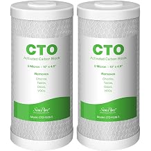 SimPure 4.5 x 10 Inch Activated Carbon Filter Activated Carbon Water Filter Carbon Block Water Filter Cartridge Replacement for Whole House Filtration Systems DB10C DB10C-2 Pack of 2
